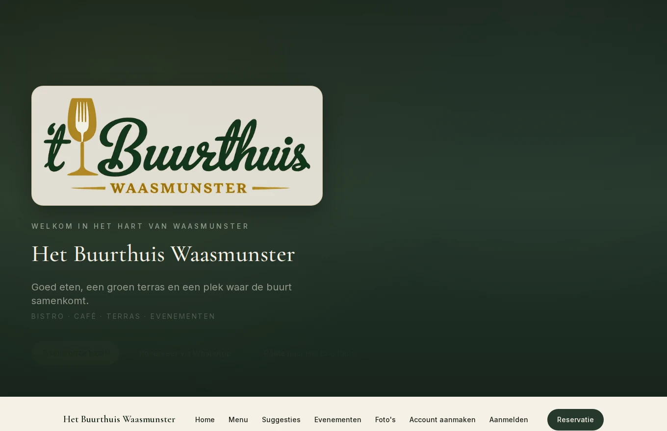 Het Buurthuis — Website · Hospitality